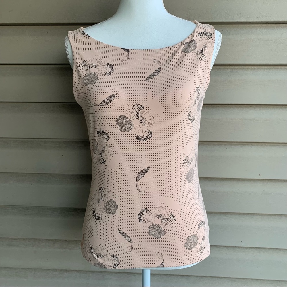 •The Limited• Floral Boatneck Tank with Shelf Bra - Size Medium